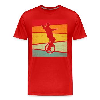 Rétro monocycle - T-shirt bio Premium Homme - rouge - Devant - Damien (186cm)
