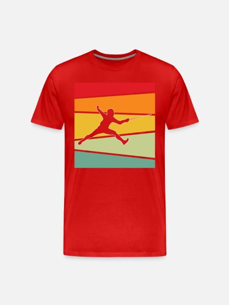 Fencing Retro - Men's Premium Organic T-Shirt - red