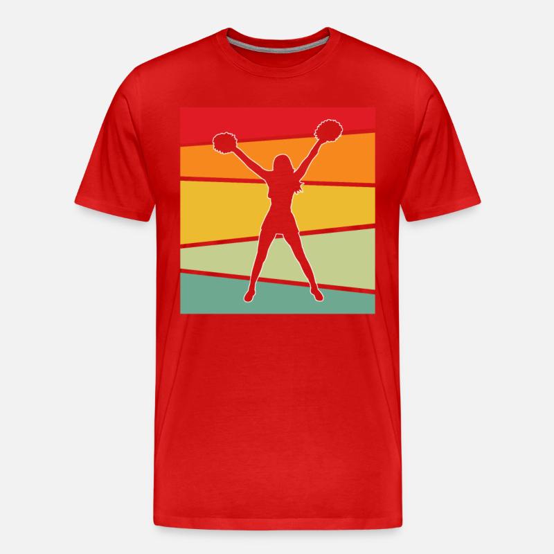 Cheerleading Retro - Männer Premium Bio T-Shirt - Rot