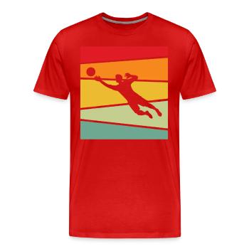 Gardien de but Rétro - T-shirt bio Premium Homme - rouge - Devant - Damien (186cm)