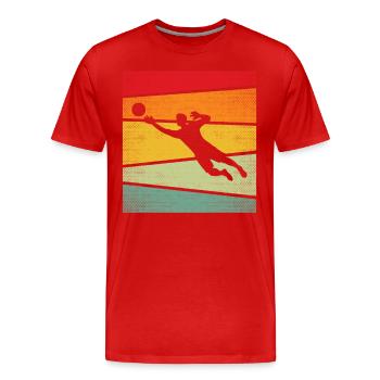 Gardien de but Rétro - T-shirt bio Premium Homme - rouge - Devant - Damien (186cm)