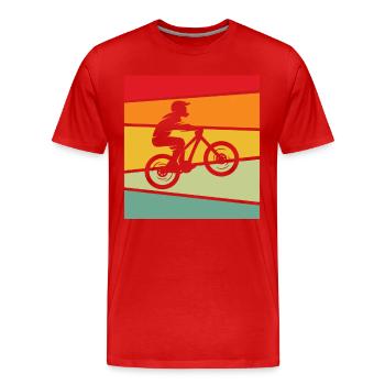 Vélo de montagne Rétro - T-shirt bio Premium Homme - rouge - Devant - Damien (186cm)