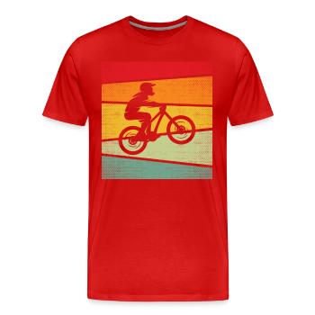 Vélo de montagne Rétro - T-shirt bio Premium Homme - rouge - Devant - Damien (186cm)