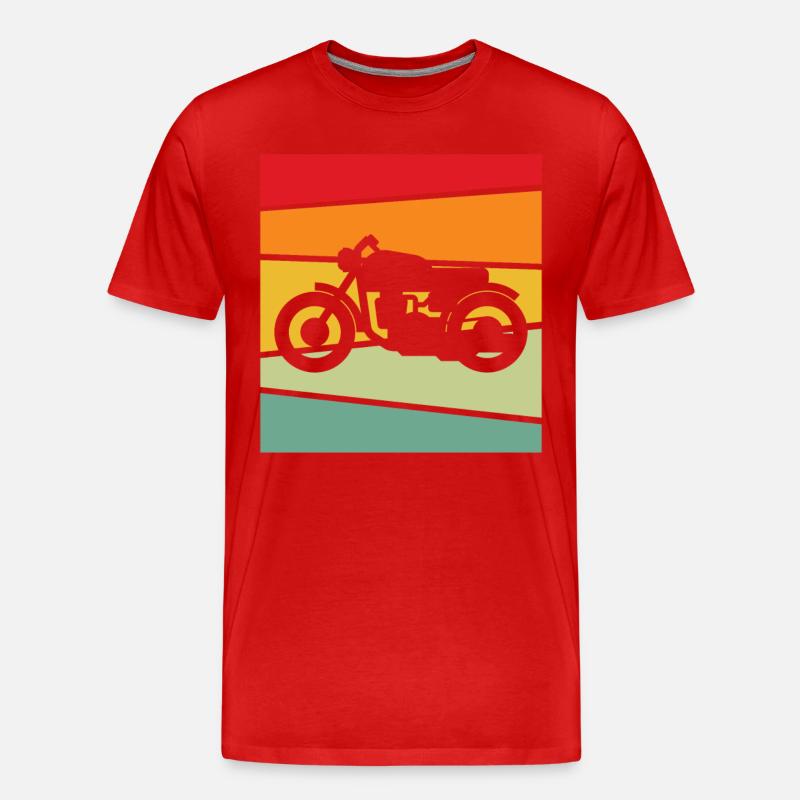 Motorrad Retro - Männer Premium Bio T-Shirt - Rot