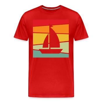 Rétro de la voile - T-shirt bio Premium Homme - rouge - Devant - Damien (186cm)
