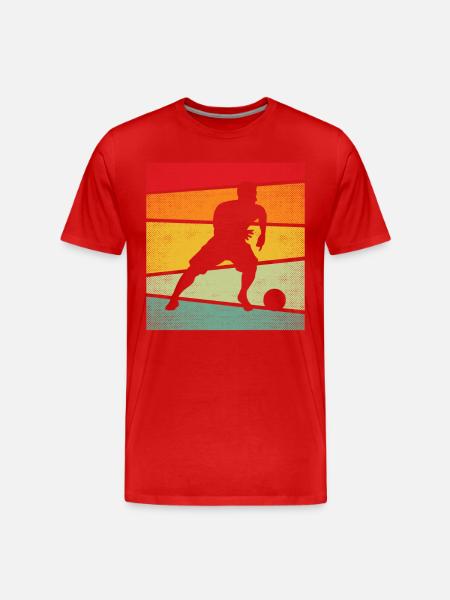 Fußball Retro - Männer Premium Bio T-Shirt - Rot