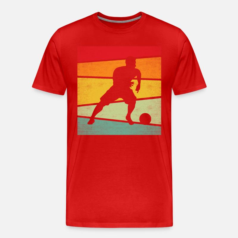 Fußball Retro - Männer Premium Bio T-Shirt - Rot