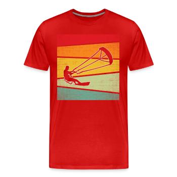 kite surfen retro - Männer Premium Bio T-Shirt - Rot - Vorne - Damien (186cm)