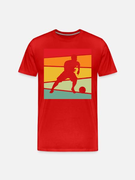 Fußball Retro - Männer Premium Bio T-Shirt - Rot