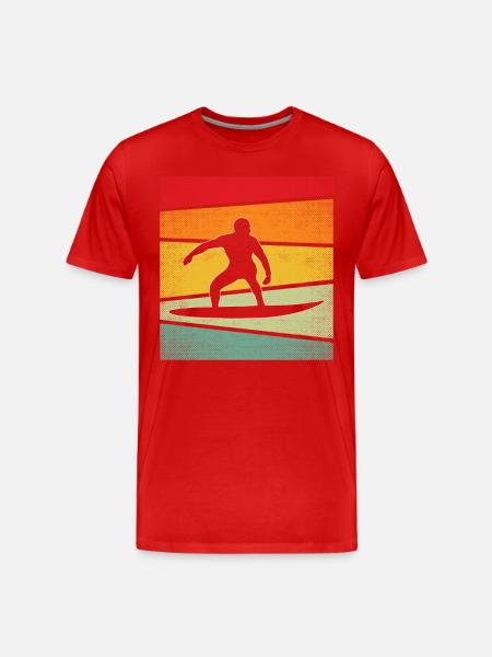 Surf Rétro - T-shirt bio Premium Homme - rouge