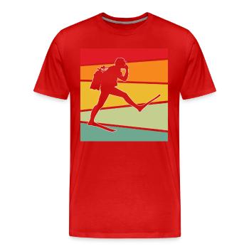 Plongée Rétro - T-shirt bio Premium Homme - rouge - Devant - Damien (186cm)
