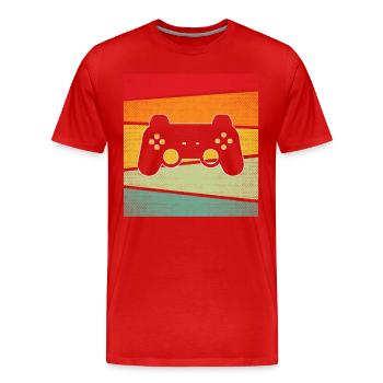 Gaming Rétro - T-shirt bio Premium Homme - rouge - Devant - Damien (186cm)