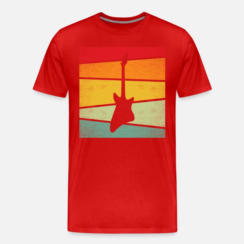 Rock Retro - Männer Premium Bio T-Shirt - Rot