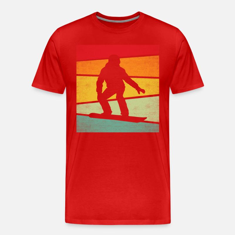 Snowboarding Retro - Männer Premium Bio T-Shirt - Rot