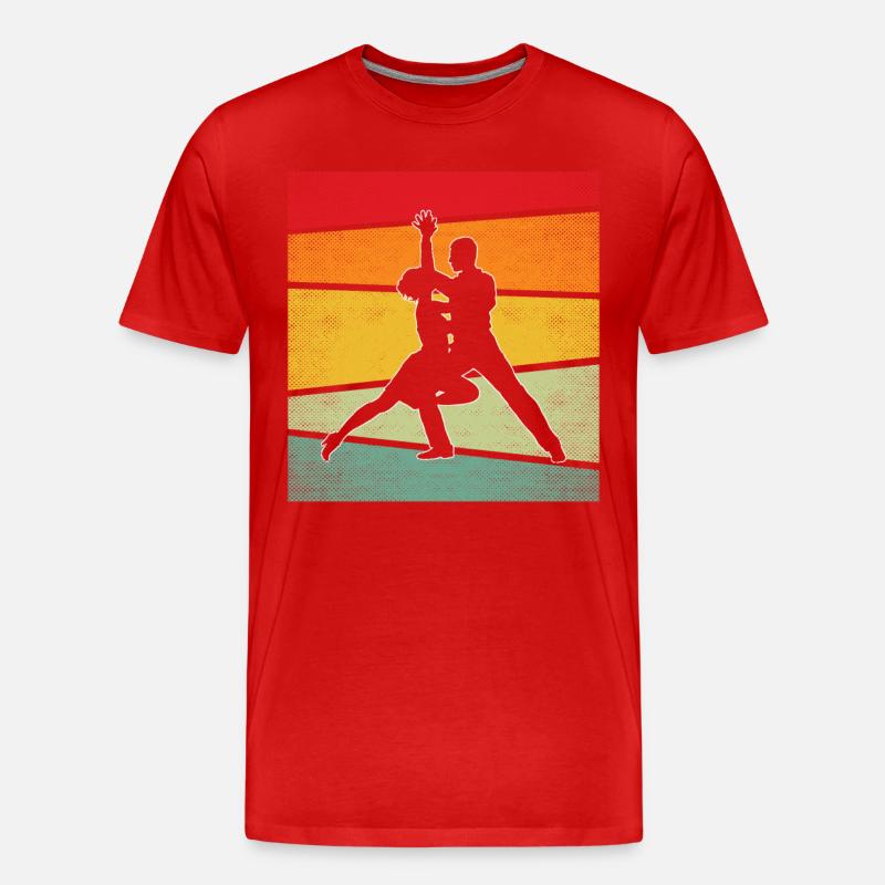 Tanzen Retro - Männer Premium Bio T-Shirt - Rot