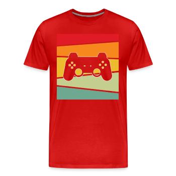 Gaming Rétro - T-shirt bio Premium Homme - rouge - Devant - Damien (186cm)
