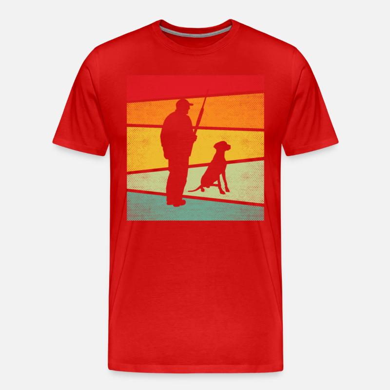 Jagen Retro - Männer Premium Bio T-Shirt - Rot