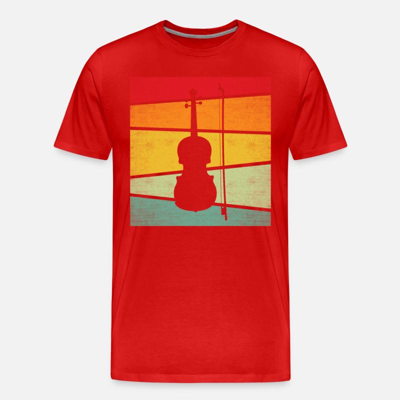 Geige Retro - Männer Premium Bio T-Shirt - Rot