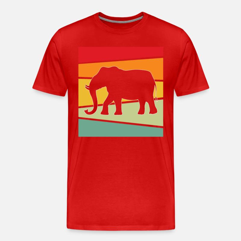 Elefant Retro - Männer Premium Bio T-Shirt - Rot