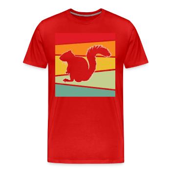 Eichhörnchen retro - Männer Premium Bio T-Shirt - Rot - Vorne - Damien (186cm)