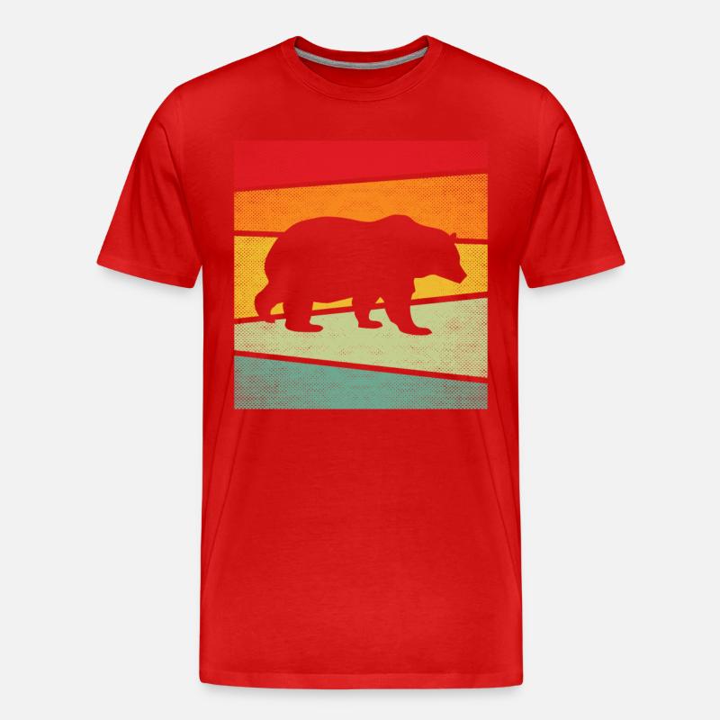 Bär Retro - Männer Premium Bio T-Shirt - Rot