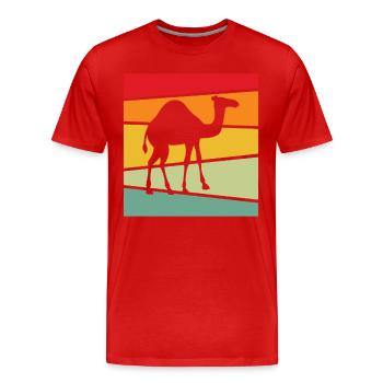 Dromedary Retro - Men's Premium Organic T-Shirt - red - Front - Damien (186cm)