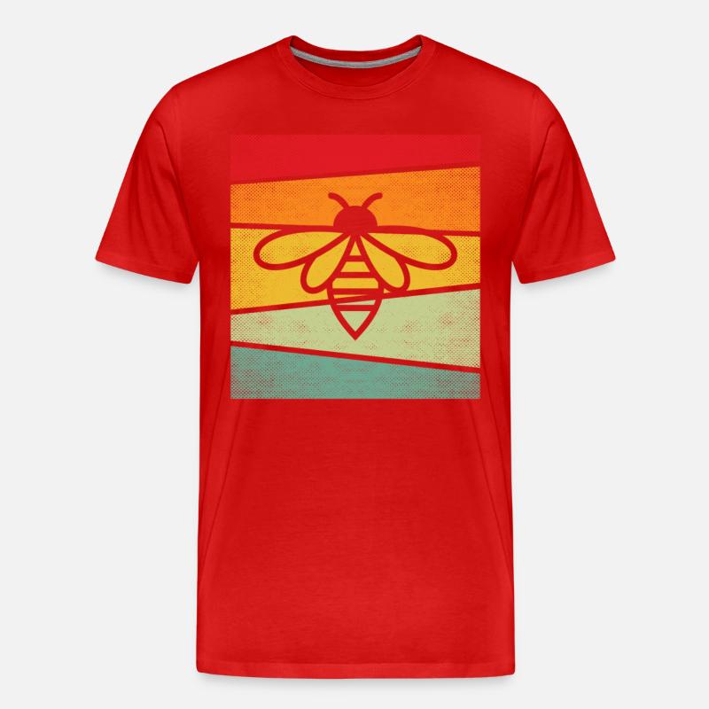 Biene Retro - Männer Premium Bio T-Shirt - Rot