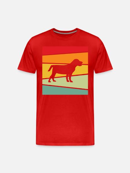 Dog Retro - Men's Premium Organic T-Shirt - red