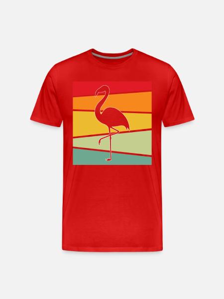 Flamingo Retro - Männer Premium Bio T-Shirt - Rot