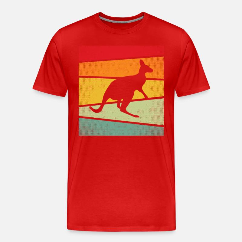 Känguru Retro - Männer Premium Bio T-Shirt - Rot