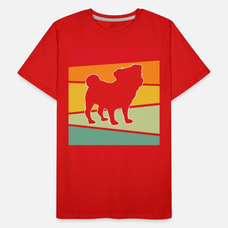 Mops Retro Männer Premium Bio T-Shirt