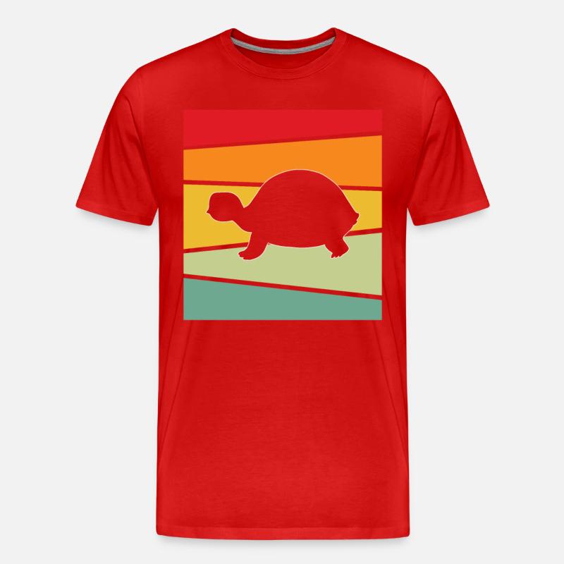 Schildkröte Retro - Männer Premium Bio T-Shirt - Rot