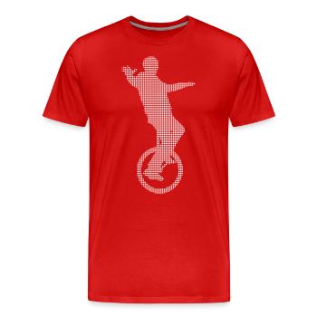 Einrad - Männer Premium Bio T-Shirt - Rot - Vorne - Damien (186cm)