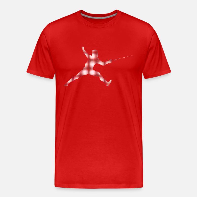 Fechten - Männer Premium Bio T-Shirt - Rot