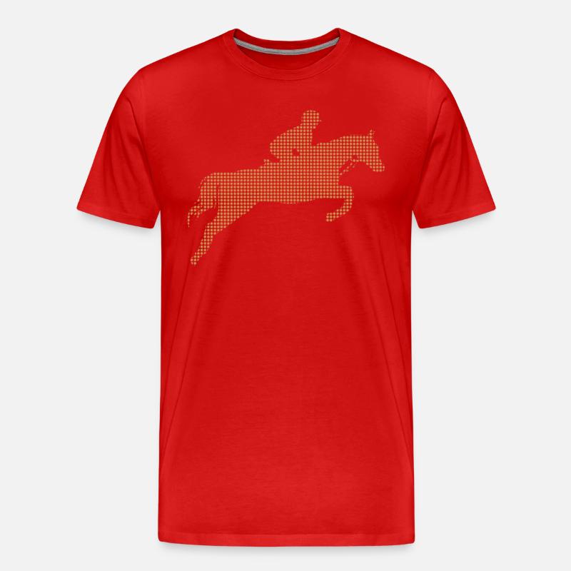Pferde reiten - Männer Premium Bio T-Shirt - Rot