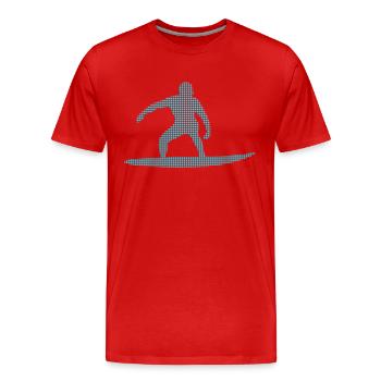 Surfing - Men's Premium Organic T-Shirt - red - Front - Damien (186cm)