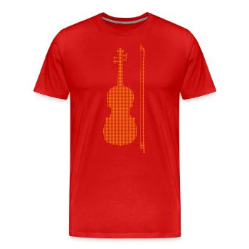 Geige - Männer Premium Bio T-Shirt - Rot - Vorne - Damien (186cm)