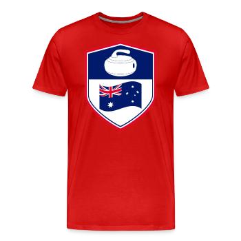 Australische Flagge Curling Winter Eissport Australien - Männer Premium Bio T-Shirt - Rot - Vorne - Damien (186cm)