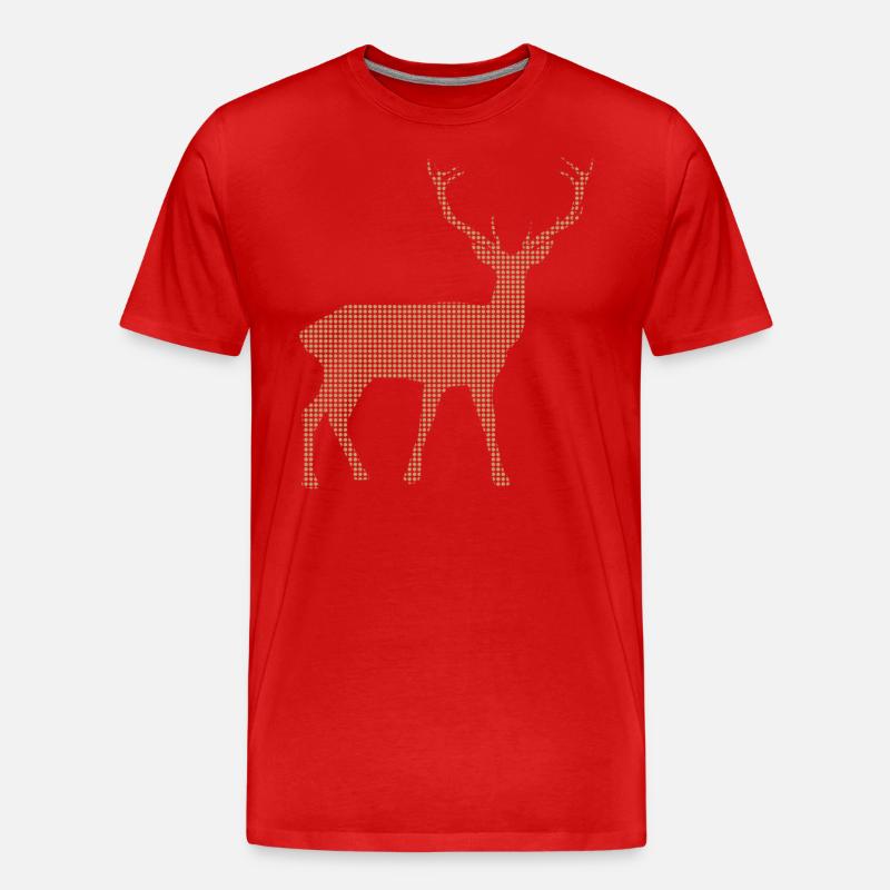 Hirsch - Männer Premium Bio T-Shirt - Rot