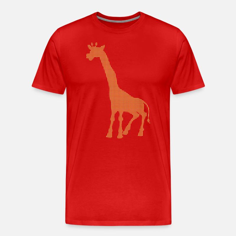 Giraffe - Männer Premium Bio T-Shirt - Rot