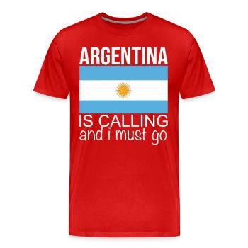 Argentine disant - T-shirt bio Premium Homme - rouge - Devant - Damien (186cm)