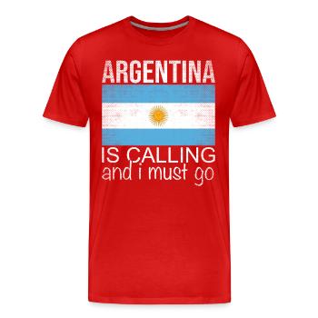 Argentine disant - T-shirt bio Premium Homme - rouge - Devant - Damien (186cm)