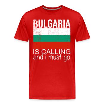 Bulgarie - T-shirt bio Premium Homme - rouge - Devant - Damien (186cm)