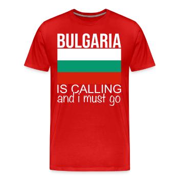 Bulgarie - T-shirt bio Premium Homme - rouge - Devant - Damien (186cm)
