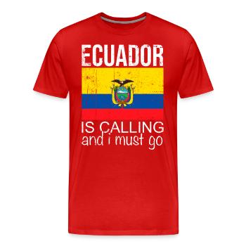 Citation de l’Équateur - T-shirt bio Premium Homme - rouge - Devant - Damien (186cm)