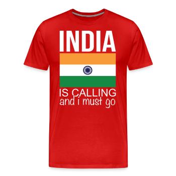 India Quote - Men's Premium Organic T-Shirt - red - Front - Damien (186cm)