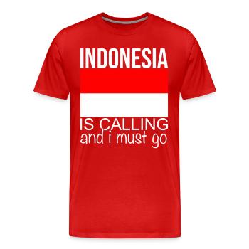 Citation Indonésie - T-shirt bio Premium Homme - rouge - Devant - Damien (186cm)