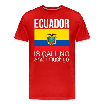 Citation de l’Équateur - T-shirt bio Premium Homme - rouge - Devant - Damien (186cm)