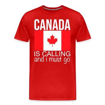 Canada Dicton - T-shirt bio Premium Homme - rouge - Devant - Damien (186cm)