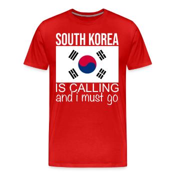 Citation Corée du Sud - T-shirt bio Premium Homme - rouge - Devant - Damien (186cm)